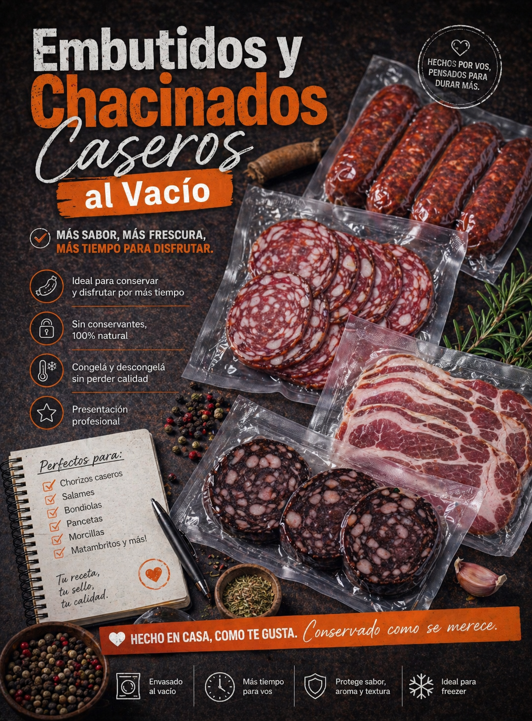 Embutidos y Chacinados Caseros al Vacío